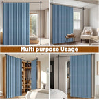 100% Blackout Room Divider Curtains Sets Blue 1 Panel W100 x L96in No Drill - Image 5