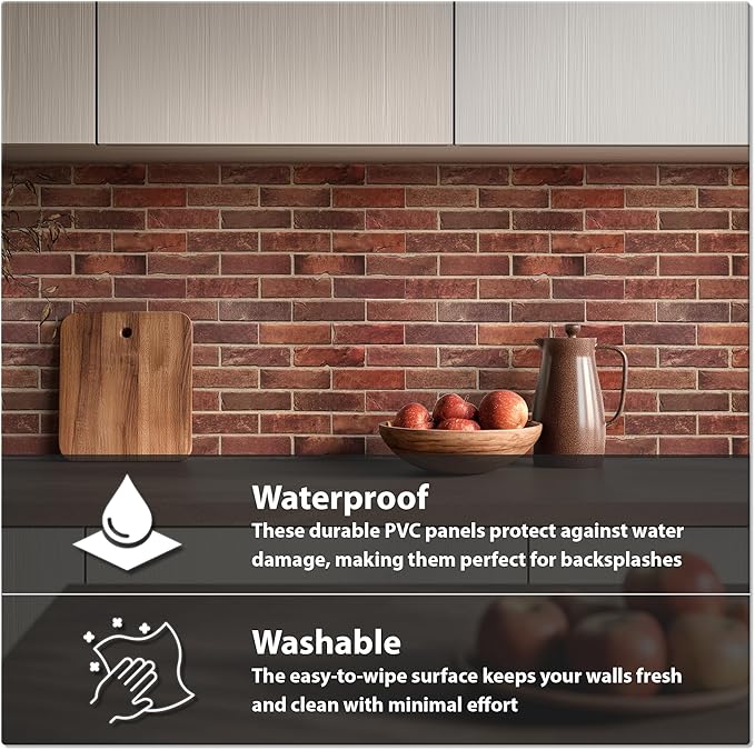 CONCORD WALLCOVERINGS ™ Retro-Art 3D Faux Brick Wall Panels - Image 4