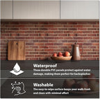 CONCORD WALLCOVERINGS ™ 3D Red Faux Brick Wall Panels - Image 4