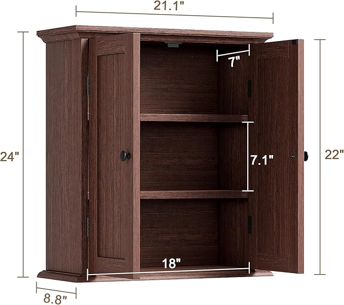ChooChoo Bathroom Wall Cabinet, Over The Toilet Space Saver Storage Cabinet - Image 3