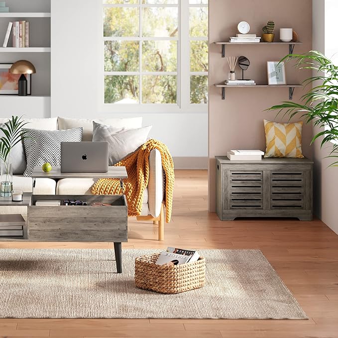 DINZI LVJ Long Shelf, 31.5 Inch Large Wall Mounted Shelves Set of 2, - Image 2