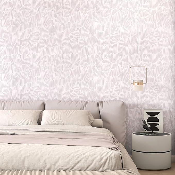 Theper Pink Striped Wallpaper Peel and Stick Wallpaper Boho 17.3"×78.8" Simple - Image 4