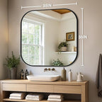 Bathroom Mirror for Wall, HD Reflection Shatterproof Square Mirror for Living - Image 2