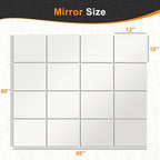 Delma Frameless Mirror Tiles 12"x10"x16 Pcs Wall Mounted, Shatter Resistant - Image 4