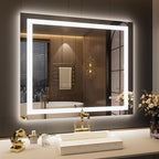 LOAAO 44"X36" LED Mirror for Bathroom, Lighted Bathroom Mirror by LOAAO
