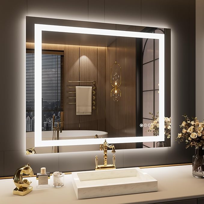 LOAAO 30"x38" LED Bathroom Mirror by LOAAO