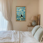 Fantasy Artists Van Gogh's Almond Blossom Funny Black Cat Canvas Wall Art - Image 3