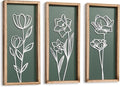 3D Floral Green Wall Art Lightweight, Wooden Ready-to-Hang Boho Framed Wall Art by TideandTales