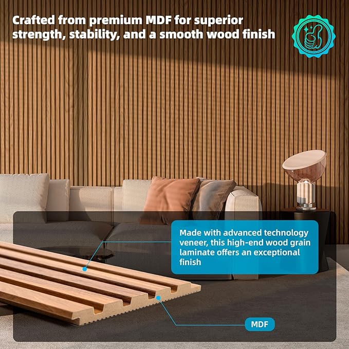 Art3d 6-Piece Wood Slat Panels for Stylish Interior Decor and Ceiling Decoration - Image 2
