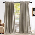 NICETOWN Living Room Camel Velvet 102 inches Long Curtains, Sound and Sunlight by NICETOWN
