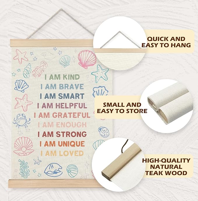 Yomisex Ocean Under the Sea Nursery Kids Wall Art Poster, Positive Affirmations - Image 5