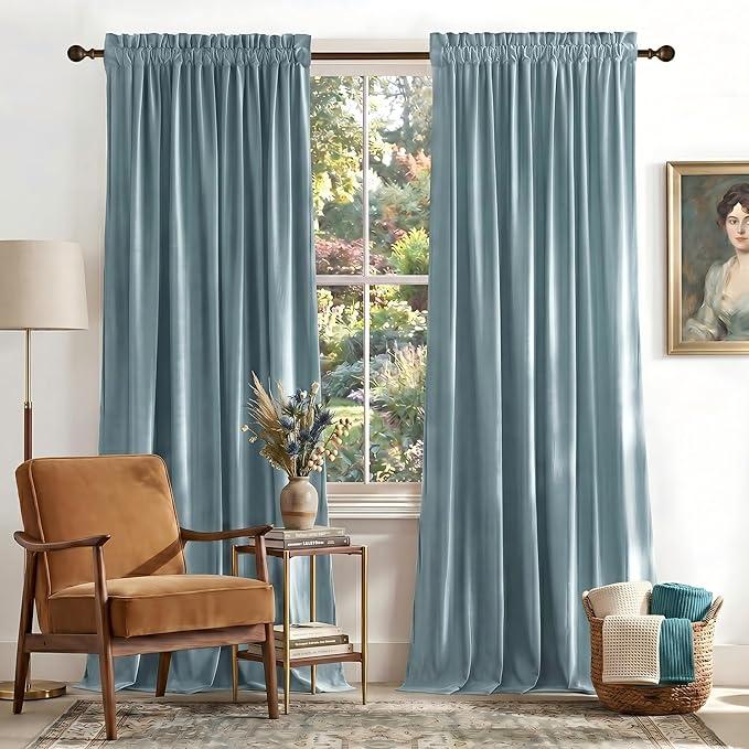 NICETOWN Stone Blue Room Darkening Curtains by NICETOWN