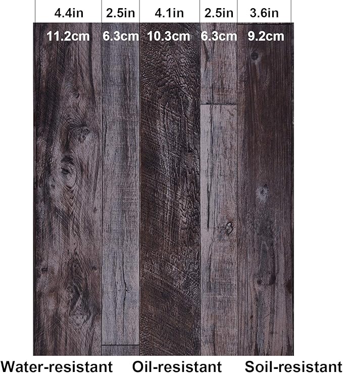 WENMER 17.71" x 118" Grey Wood Peel and Stick Shiplap Self-Adhesive Wallpaper - Image 5
