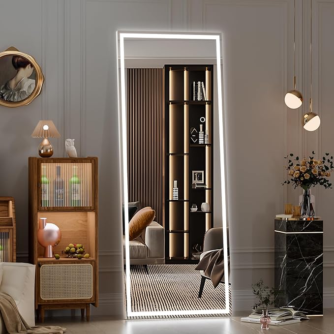 Hasipu Full Length Mirror with Lights, Full Body Dressing Hanging Mounted Mirror - Image 9