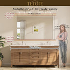TETOTE 60 x 40 Inch Brushed Gold Frame Mirror, Brass Bathroom Vanity Mirror - Image 8