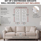 SwallowLiving Set of 2 Cathedral Arch Window Frame Wall Decor - Image 2
