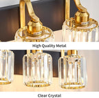 Modern Bathroom Vanity Light 6-Lights Black Gold Crystal Wall Light Fixture - Image 5