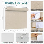 VEELIKE Beige Grasscloth Peel and Stick Wallpaper Textured Neutral Grasscloth - Image 9