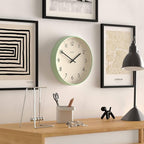 JONES CLOCKS® Studio wall Clock | Modern Round Style | 12 inch | Neo Mint Green - Image 5