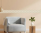 FLFK Wallpaper Border Gold and White Patterns Peel and Stick Wall Border Self - Image 6