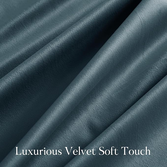 NICETOWN Blue Velvet Curtains 102 inches Long - Image 5