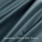NICETOWN Slate Blue Blackout 90 inch Velvet Curtains - Image 3