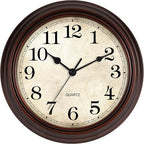 Wall Clock, Bronze Silent Non Ticking Battery Operated Clocks, Decorative by HYLANDA