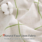 Lajode Sage Green Plaid Linen Blackout Curtains - Image 5