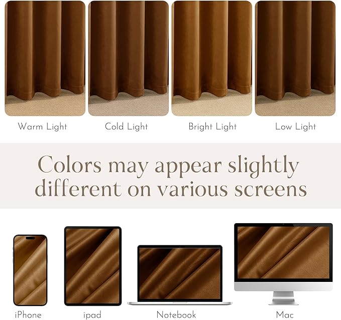 NICETOWN Velvet Curtains 96 inch Long 2 Panels - Image 5