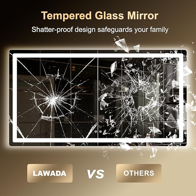 LED Bathroom Mirror, Smart Anti-Fog, Stepless Dimmable - Image 7