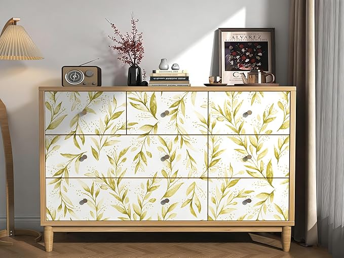 Livebor Leaf Peel and Stick Wallpaper Olive Leaf Contact Paper17.7in x 118.1in - Image 7