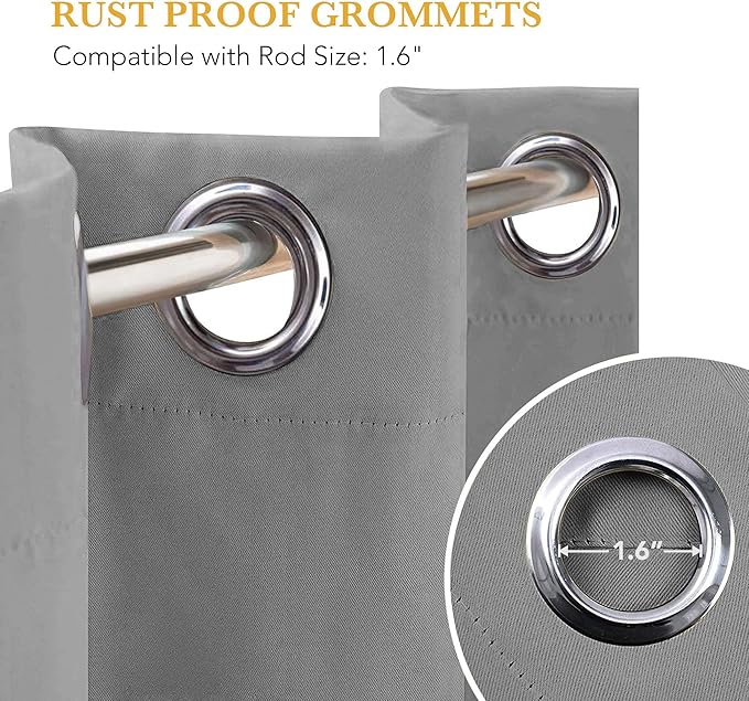 RYB HOME Blackout Thermal Insulated Curtains, Portable Curtain - Image 7