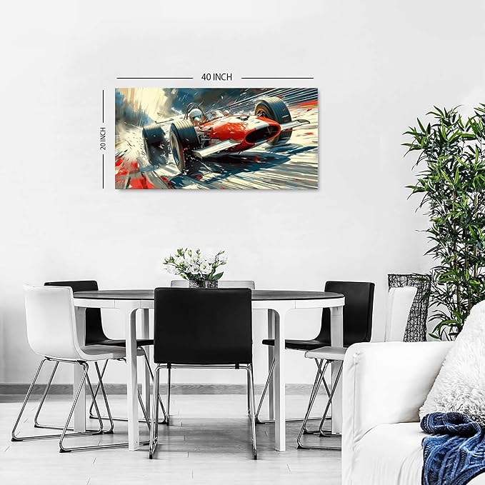 Large Abstract Car Posters F1 Wall Art Vintage Formula 1 Racing Canvas Prints - Image 4