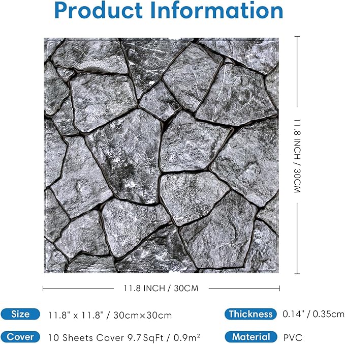 COMSTICKC 3D Faux Stone Wall Panel Peel and Stick Wall Tiles, Ultra-Light Thin - Image 5