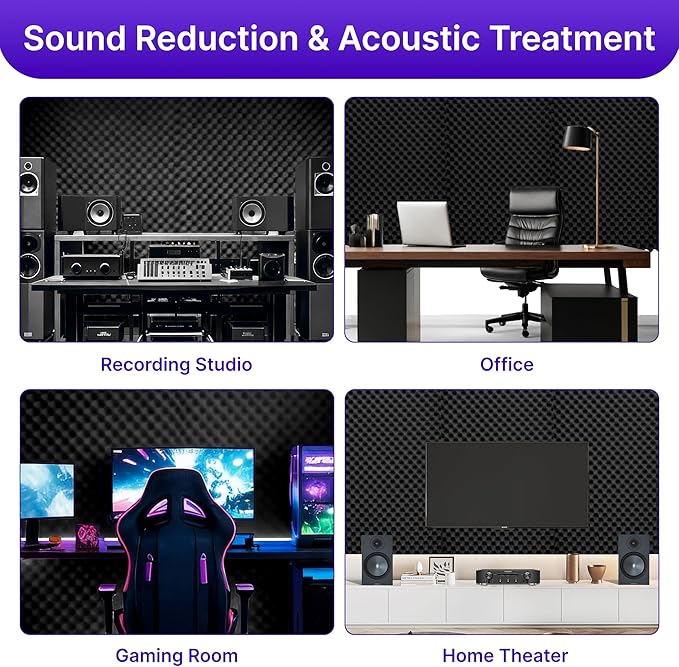 1 Pack Sound Proof Foam Panels for Walls, High Density Egg Crate Sound - Image 5