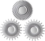 BONNYCO Wall Mirrors Pack of 3 Round Silver Mirrors by BONNYCO