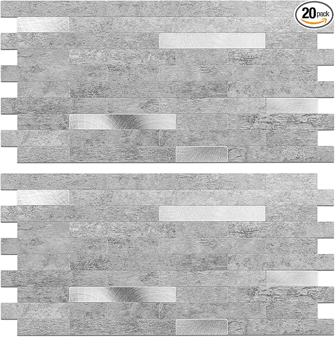 Peel and Stick Backsplash Tile Waterproof Removable PVC Wall Sticker 3D Faux by KOYNSLE