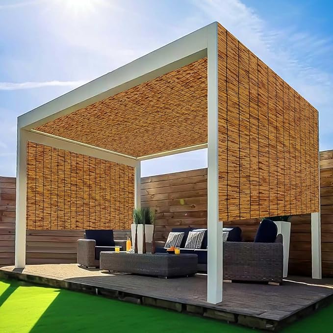 Reed Fencing Rolls, Patio Privacy Screen, Decorative Bamboo Fence Rolls - Image 6