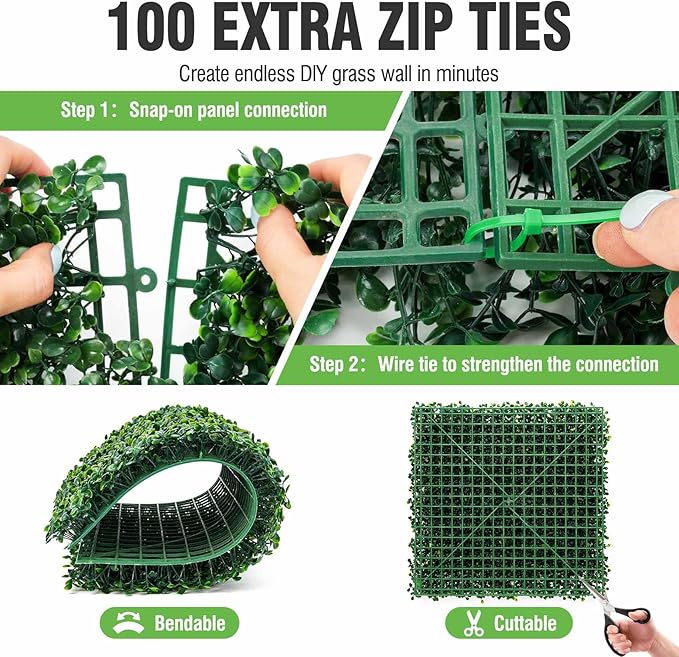 KASZOO 12 Pack 20"x20" Grass Wall Panels - Image 4
