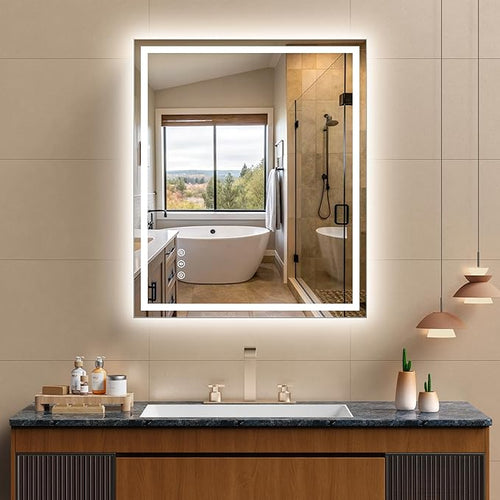 30x36 Inch LED Lighted Bathroom Mirror by Unknown