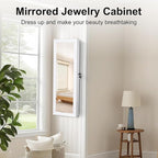 Mirror Jewelry Cabinet, Wall/Door Mounted Jewelry Armoire - Image 8