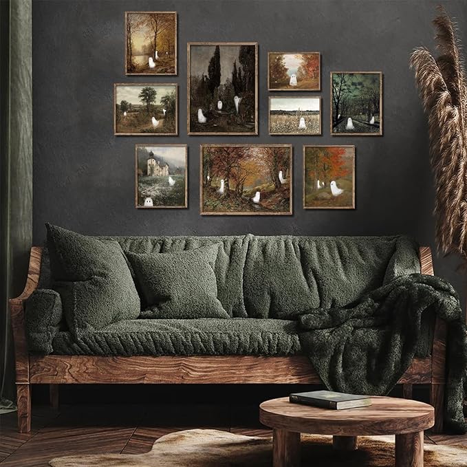 uniro Cute Ghost Decor Halloween Wall Art Prints, Vintage Ghost Pictures - Image 5