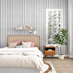 White/Grey Wood Slat Panels for Interior Wall Decor Self Adhesive Textured 3D - Image 6