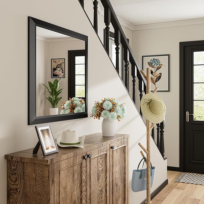 Briivue 28x32 Inch Black Bathroom Mirror - Image 9