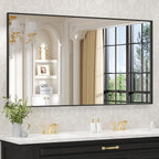 LOAAO Black Bathroom Mirror 55"X36" by LOAAO