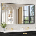 LOAAO Black Bathroom Mirror 60"X30" by LOAAO