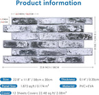 COMSTICKC 3D Gray Faux Brick Wall Panel, Peel and Stick Wall Covering, Not Real - Image 5