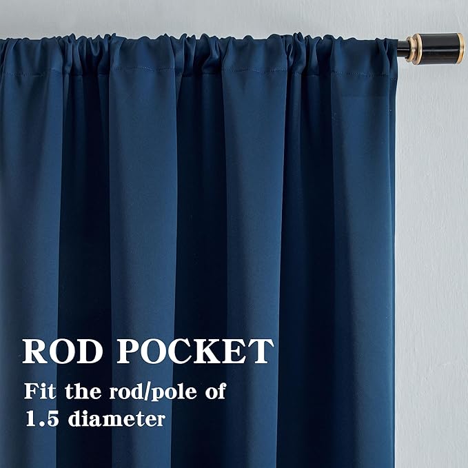 IGEMAEVE Blackout Curtains 96 Inch Length 2 Panels Set, Rod Pocket Energy - Image 2