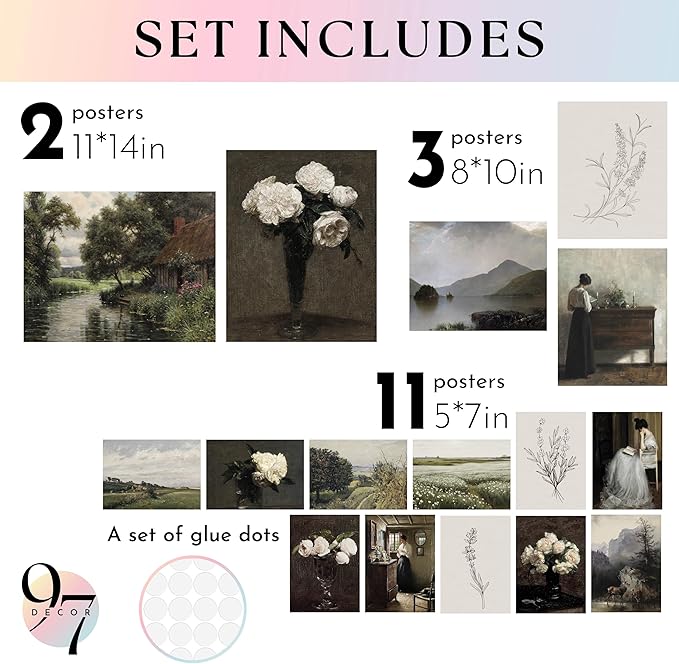 97 Decor LARGE 11X14 Vintage Wall Art Prints - Image 2