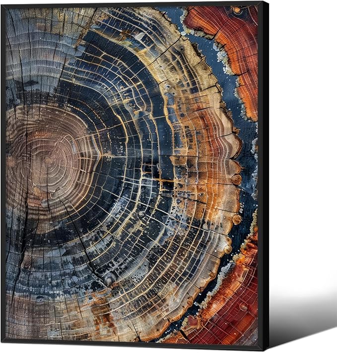 Vintage Trendy Abstract Tree Ring Wall Art Modern Colorful Nature Poster 12x16 by Medpol